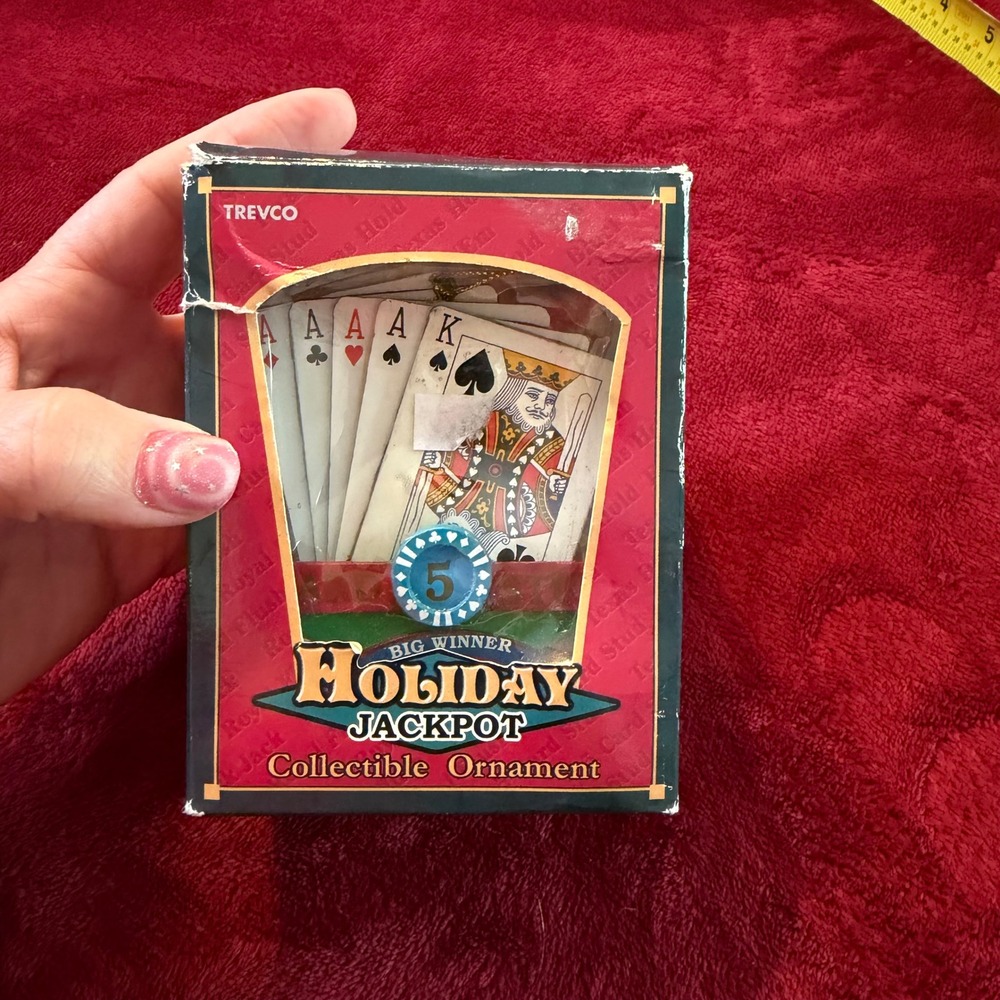 Trevco Holiday Jackpot‎ Poker Ornament Aces King Big Winner Gambling Card Stud